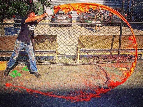 Throwing paint